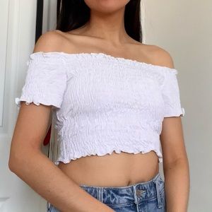 TWIK Cropped Off-Shoulder Top